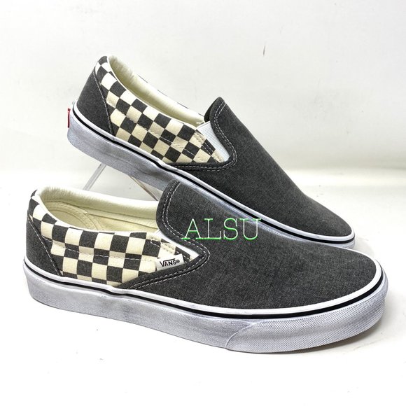 💖MEGA SALE💖VANS Classic Slip-On Washed Asphalt Canvas  Women’s  VN0A4U38HQE - Picture 4 of 9